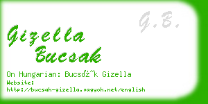 gizella bucsak business card